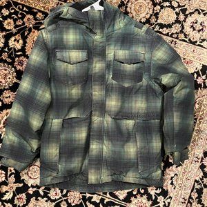 686 Youth Evolution Green Manual Command Ins Snowboard Hooded JACKET Size M